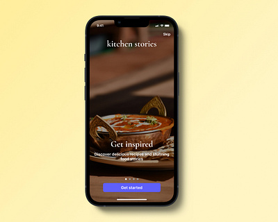 Welcome screen-Kitchen stories food app mobile app ui welcome screen