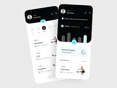 Fitness & Workout App app design card challenge daily exercise exercise fitness fitness app gym healthy minimal mobile design personal trainer sport sports app training ui user interface uxdesign workout yoga