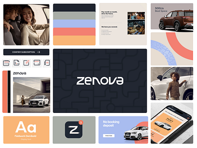 Zenova - Branding art direction brand identity brand language branding car iconography illustration mobility product design subscription ui ux visual design