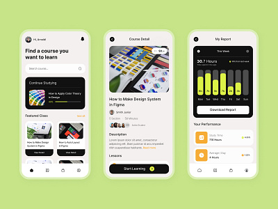 Course Online Mobile Design mobile design ui uiux user interface