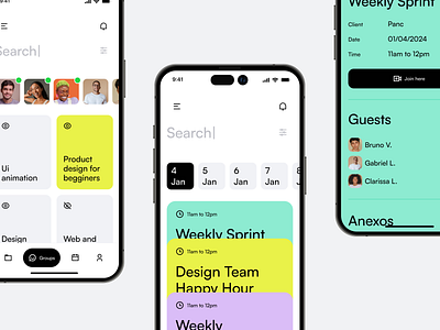 Task App Redesign agenda app calendar color fun interface layout meet meeting menu task ui ux