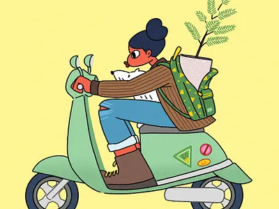Go brandingillust design dug go graphic design illust illustration motorcycle photoshop pot riding scooter