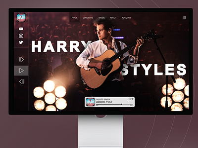 Harry Styles Website Design figma ui uiux user interface ux web design website design