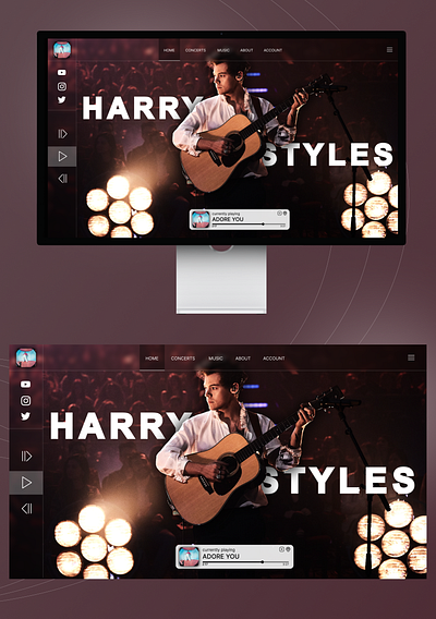 Harry Styles Website Design figma ui uiux user interface ux web design website design