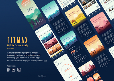 Fitmax UI/UX Case Study app branding graphic design illustration ui ux
