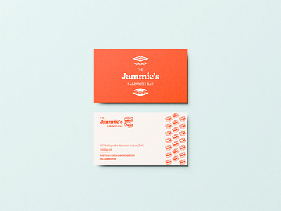 Jammie's Sandwich Bar bold font branding business card clean design design inspiration design trend food identity graphic design logo mockup modern retro warm tone