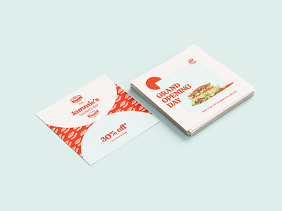 Jammie's Sandwich Bar bold branding clean design design inspiration flyer font food brand graphic design logo mockup modern retro visual identity