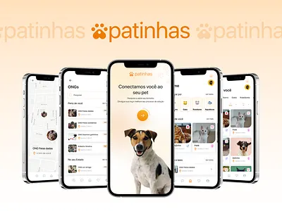 Patinhas Pet App (Mobile Application) Adoption App app branding design mobile pet ui ui design user experience user interface ux ux design uxdesign