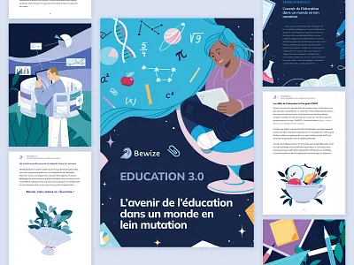 The future of education - illustrated eBook book cover book illustration character characters digital illustration ebook ebook cover ebook design ebook illustration ebook layout education flat illustration graphic design illustrated cover illustrated ebook illustration people school study texture illustration