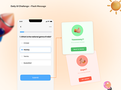 Flash Message 100daysui app dailyui flashmessage minimal ui ux