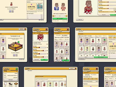 Duelo web3 game UI UX Design blockchain crypto deposit design desktop game luchadore mexico mint mobile modals nft retro solana tournament ui ux web3 windows
