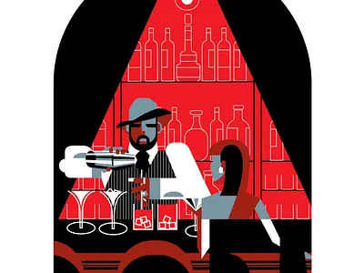 Barkeep advertising bar barkeep bartender branding club cocktails entertainment illustration nightclub romance