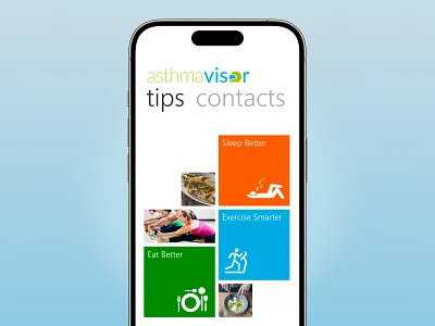 AsthmaVisor iOS App's Home Screen 3d android android app design android app designer app app design app interface design app interface designer app ui design application application design branding ios mobile mobile app mobile app design mobile application design mobile ui mobile ui design ui