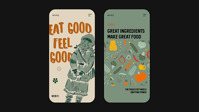 Organic Food App Layout Design graphic design ui