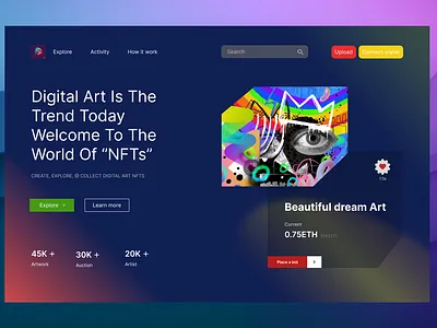 NFT Website branding illustration nft website typography ui ux visual design