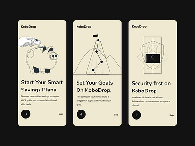 KoboDrop Finance App app application design finance fintech illustration landing page saving app ui uiux ux