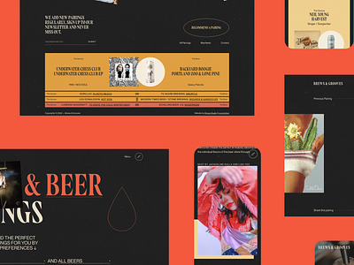 Brews & Grooves: Web Design beer branding brews and grooves content design graphic design illustration locomotive music rogue studio social marketing typography ui web website