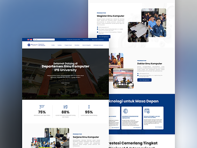 University Website (IPB's Department of Computer Science) company profile design figma landing page section ui university university website web web design website