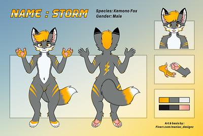 Kemono Male Fox Furry Ref Sheet Art by Maniac_Designz commissionart commissionsopen2024 digital art digital artist fivermaniacdesignz fox art fox fursona fox lovers furry art furry artist furry community furry fandom furry ref sheet kemono fox male fox maniac designz