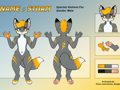 Kemono Male Fox Furry Ref Sheet Art by Maniac_Designz commissionart commissionsopen2024 digital art digital artist fivermaniacdesignz fox art fox fursona fox lovers furry art furry artist furry community furry fandom furry ref sheet kemono fox male fox maniac designz