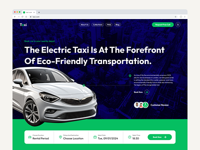 Taxi Car Rental Website automobile booking business website car car rental carrental design landing page landingpage project web web page webpage websites