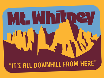 Mt. Whitney california illustration mountain sticker typography whitney