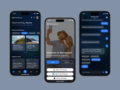 Tailoring tours to your preferences using AI ai app application corporate design interface ios mobile product design ui uiux ux