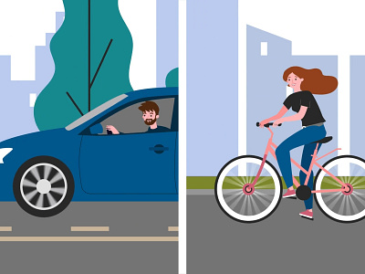 Motion Cuts 1060 | MonkeyBusiness animation animation 2d animation after effects bike car city design illustration motion motion design motion graphics screen split transport ui urban