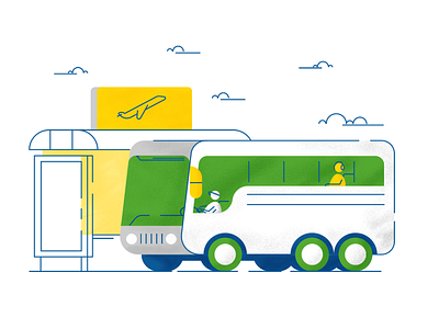 Transport branding bus design graphic design icon illustration line minimal retro simple transport ui