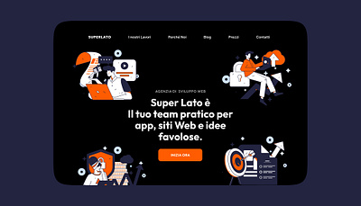 Super Lato agency bright bright color graphic design hero home home page illustration landing ui web site
