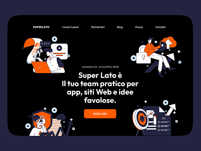 Super Lato agency bright bright color graphic design hero home home page illustration landing ui web site