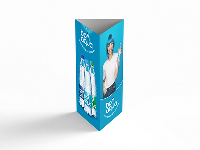 Bonaqua Table Tent advertising blue bonaqua bottle fresh girl graphic design marketing pointofsales pos posm print retail still table tabletent water