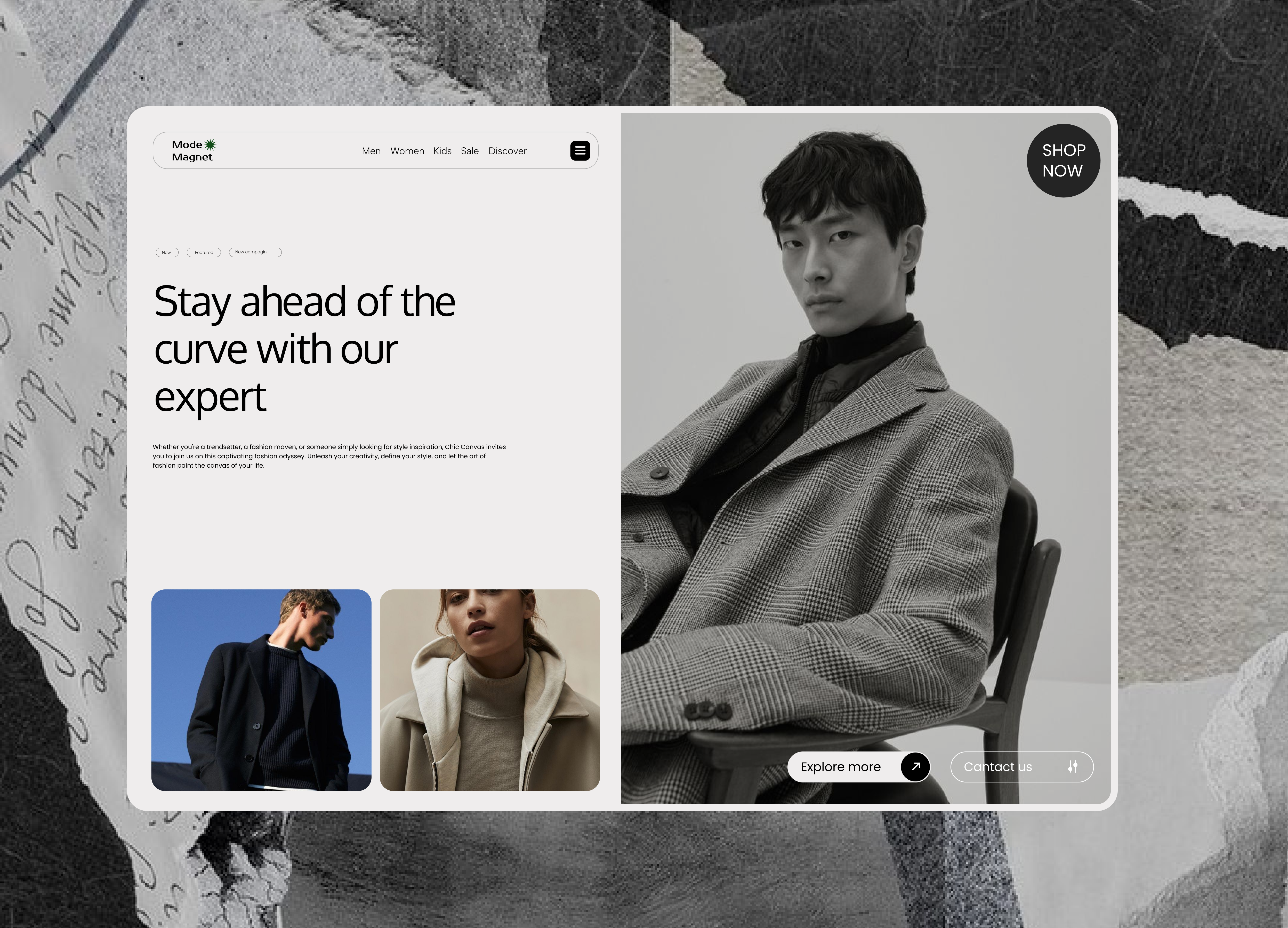 ModeMagnet Modern Landing Page design fashion fashionwebsite figma graphic design landing page landingpage ui uiux user experience user interface website websitedesign