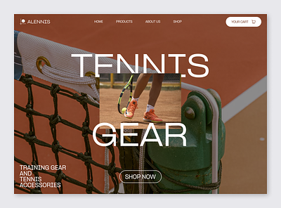 ALENNIS - Tennis Shop accessories ball court ecommerce fun game gear landing page large net shop sport sports tennis type web design