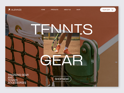 ALENNIS - Tennis Shop accessories ball court ecommerce fun game gear landing page large net shop sport sports tennis type web design
