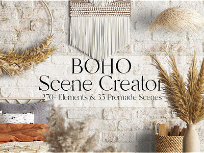 Boho Style Scene Creator - Frames bed bedroom bohemian boho cottage decoration desk dream ethnic hindu indian knitted knitted macrame knitted pattern knitted wall hanging macrame macrame wall hanging natural wood