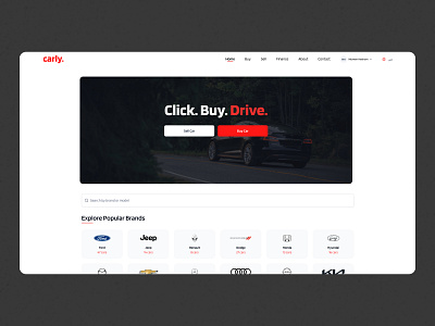 Carly - Home Page agency cars design product ui ux website