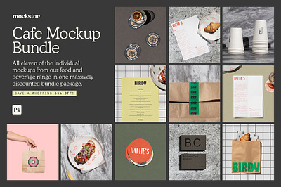 Café Mockup BUNDLE beer brewery cafe mockup food safe paper restaurant branding restaurant mockup
