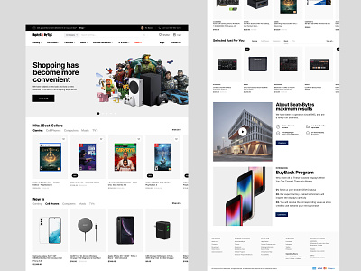Homepage for Magento CMS. Beats & Bytes website. Canada basovdesign beats beats bytes bytes canada design ecommerce games store logo magento magento 2 music store sell shop store template trade ui ux web