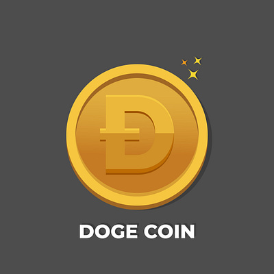 Dogecoin (DOGE) coin design dogecoin graphic design illustration logo money vector