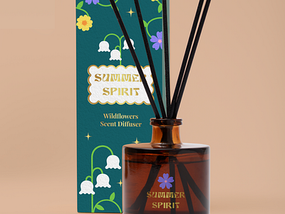 Scent diffuser packaging branding diffuser floral graphic design packaging summer