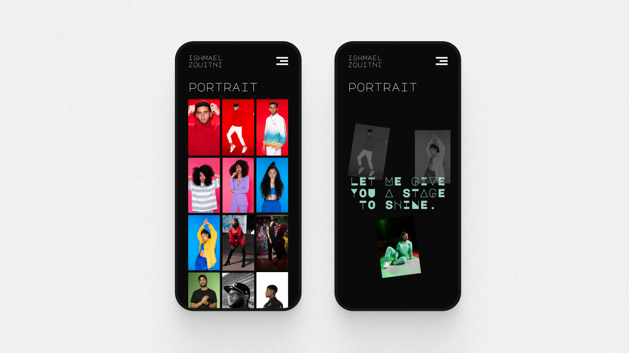 Photographer Portfolio graphic design mobile motion graphics ui ux website