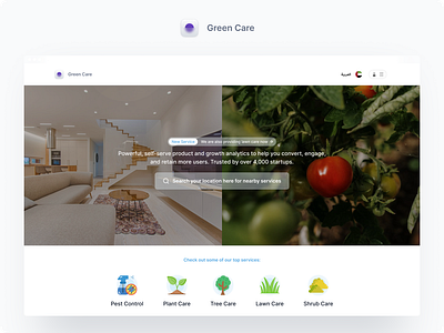 Green Care - Revitalizing Spaces with Nature's Touch animation branding care design environment figma graphic design green illustration logo mobile sustainability trees ui ux website