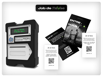 Job de Raves communication 3d app branding communication dark design flyers illustration logo print render ui ux