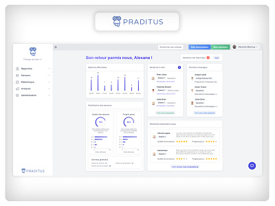 Dashboard for Praditus coaching experts app coaching dataviz design graphic design graphs product design ui ux web webdesign