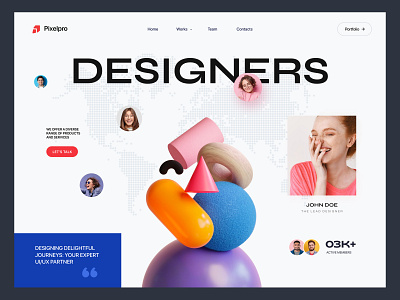 Designers Website 3d branding design designer graphic design logo ui ui design uiux ux design website