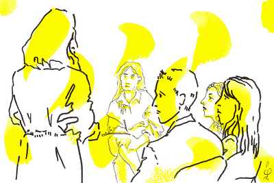 Sketches for Creatricks event creatricks event hakaton illustration pencil sketches watercolor yellow