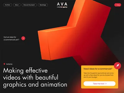 Website design for a creative video production agency 3d agency animation concept design digital gradient graphic design motion motion graphics product design red shape typography ui ux video web web design website
