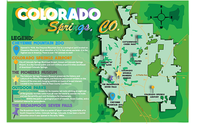 Map of Colorado Springs 3d branding graphic design logo ui