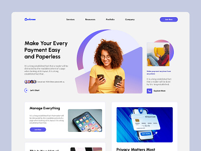 E-Payment Website Design branding business design graphic design homepage illustration landing page landing page design payment ui webpage